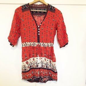 SPELL Desert Wanderer Playsuit ROMPER Orange Red